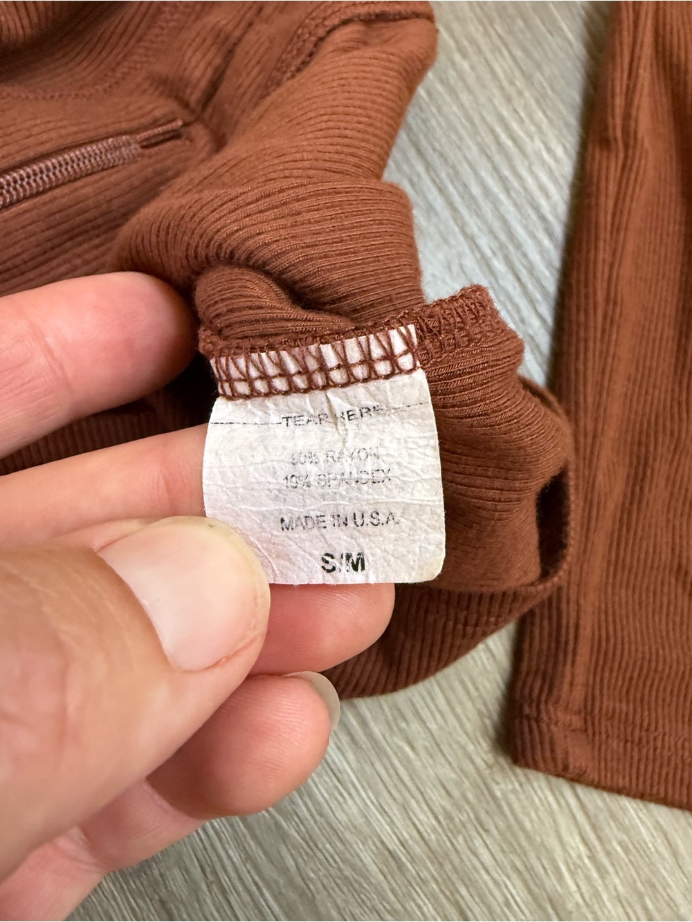 Joah Brown Invisible Zip Ribbed Long Sleeve Small Medium - Picture 8 of 9
